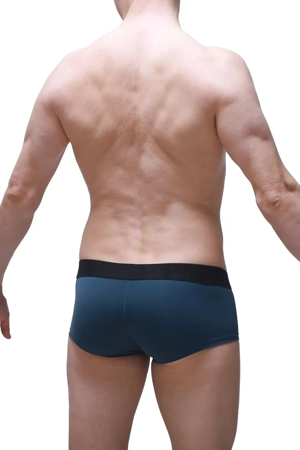 Dark teal petitq boxer cabrier briefs with black elastic waistband for comfortable everyday wear