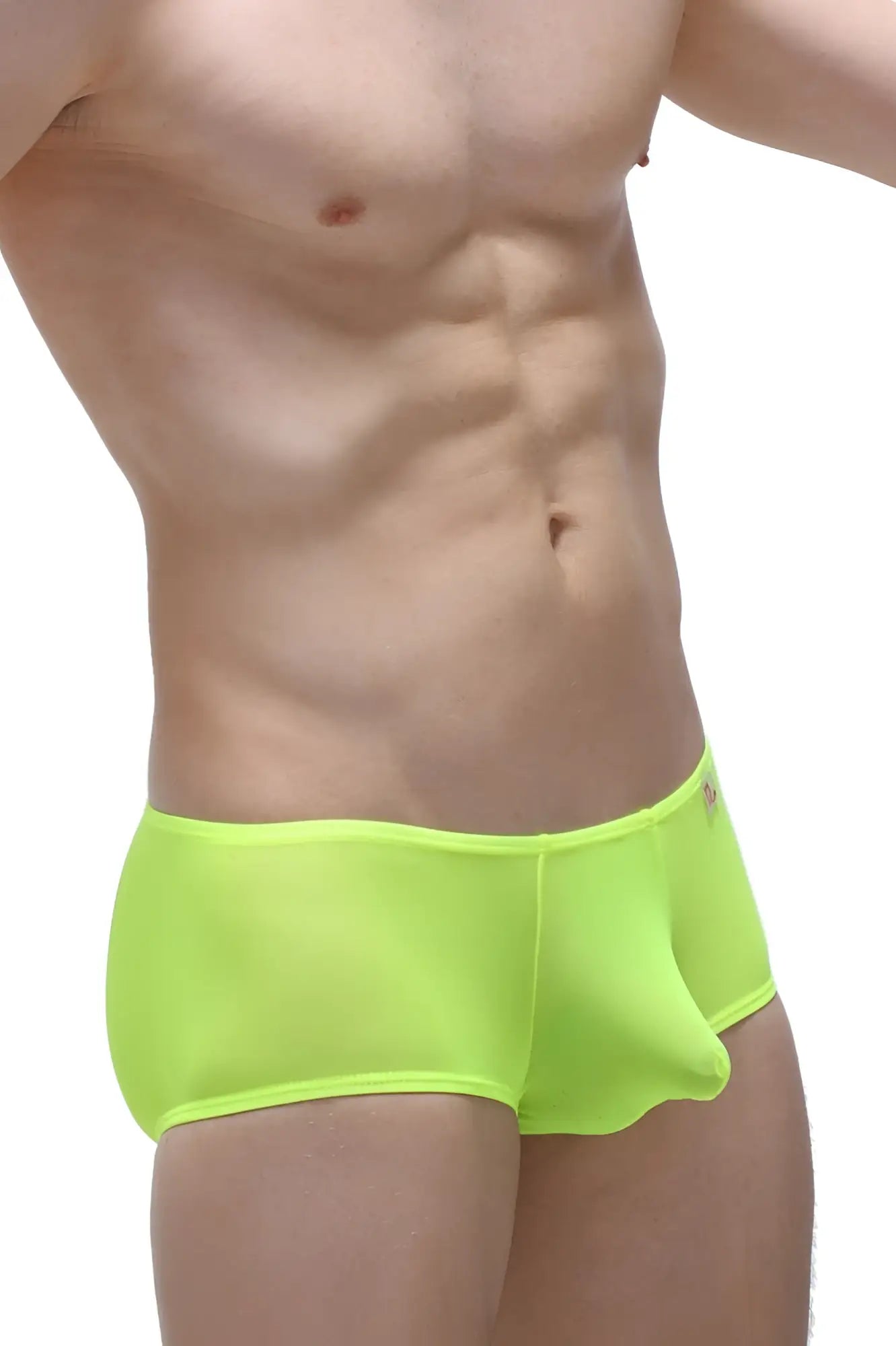 Neon green sheer briefs petitq boxer chill net neon yellow made of breathable mesh fabric for comfortable wear