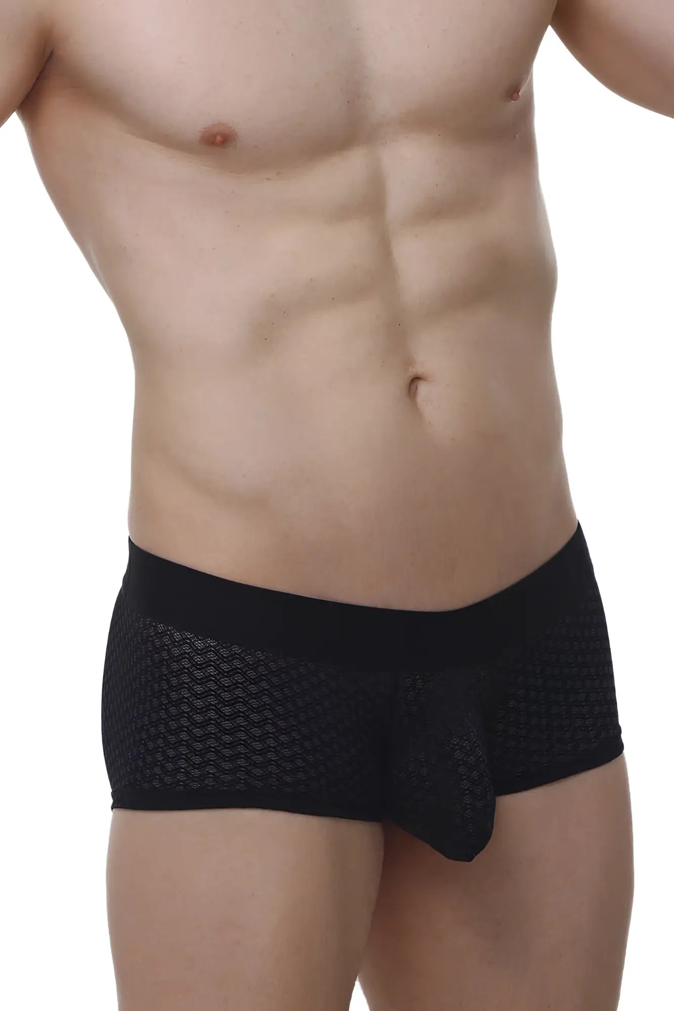 Petitq boxer chillax macra black black mesh briefs with solid waistband and central pouch for comfort