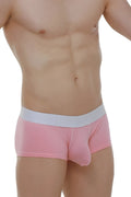 Pink petitq boxer chillax modal men’s briefs with white elastic waistband made from soft modal fabric