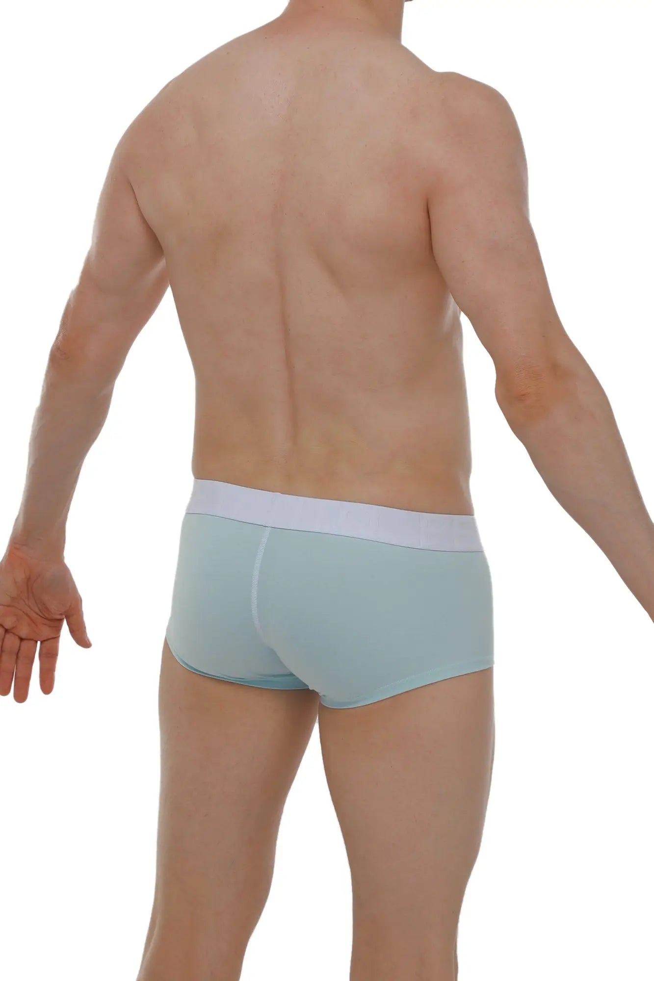 Light blue petitq boxer chillax briefs with white waistband made of soft modal fabric for comfortable wear