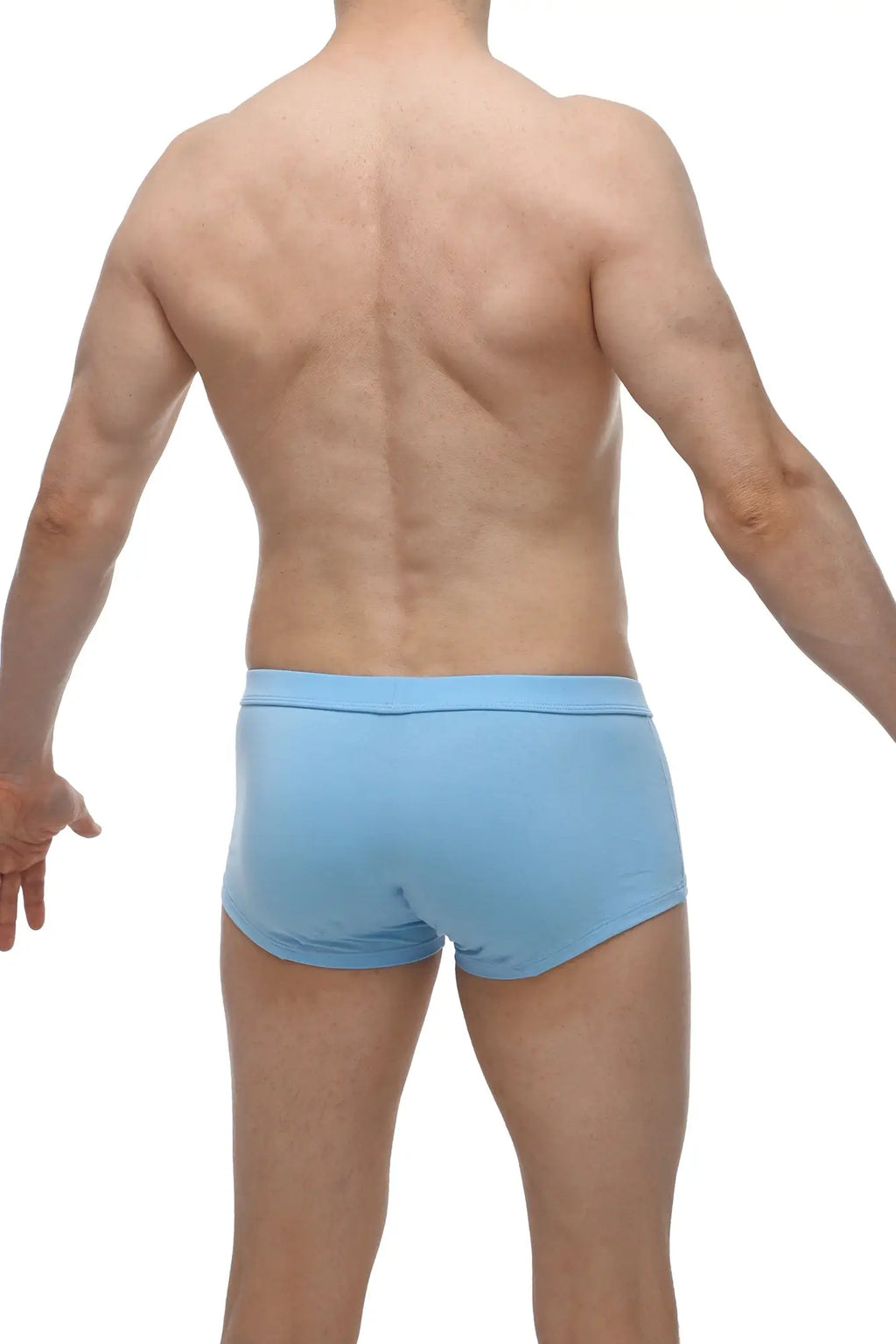 Light blue form-fitting men’s briefs made from bamboo fabric petitq boxer colline bamboo blue