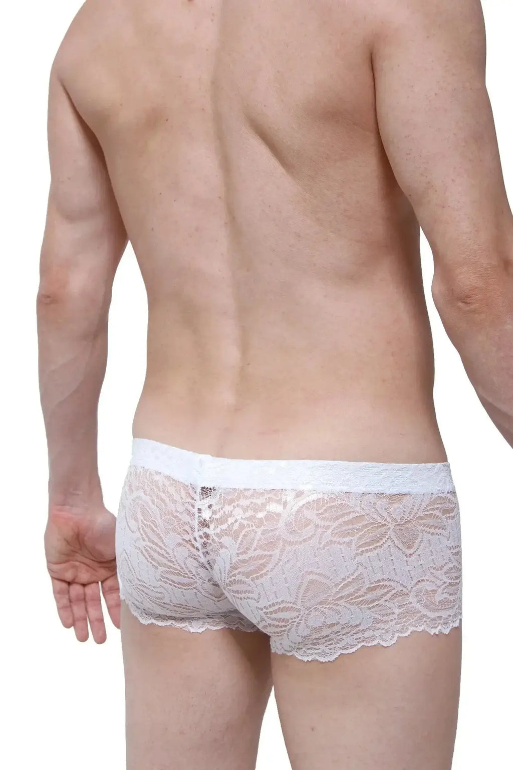 White lace briefs with floral pattern and scalloped hem from petitq boxer petitq lace ereac white collection