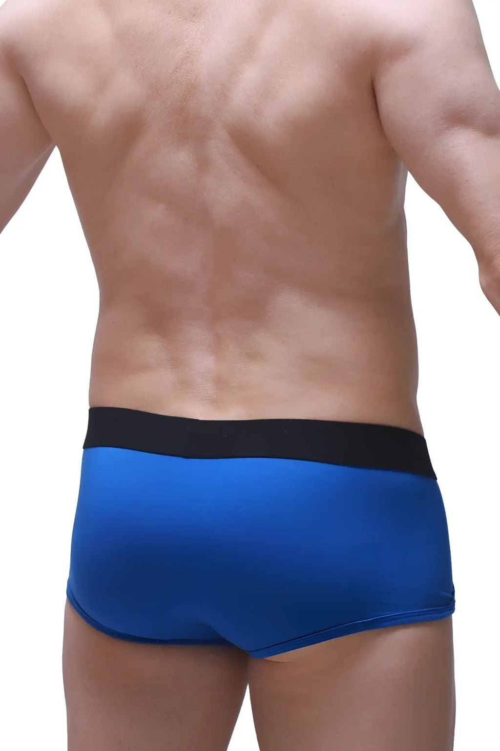 PetitQ boxer Morrier blue athletic briefs with black waistband designed for comfort and active wear