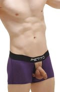 Purple mesh briefs with black petitq waistband in boxer olloix bee purple design for comfortable wear