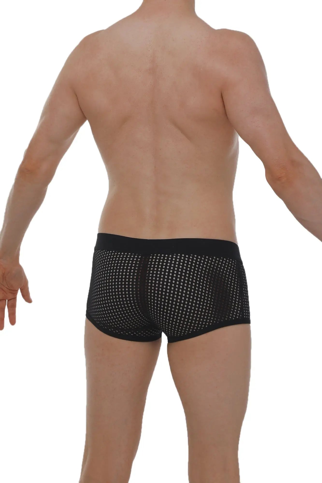 PetitQ boxer Olloix Durtol black mesh briefs with a solid black waistband for comfortable everyday wear