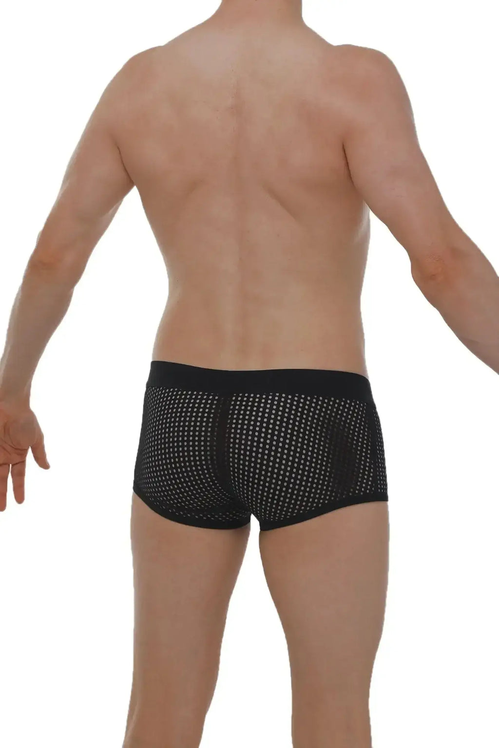 PetitQ boxer Olloix Durtol black mesh briefs with a solid black waistband for comfortable everyday wear