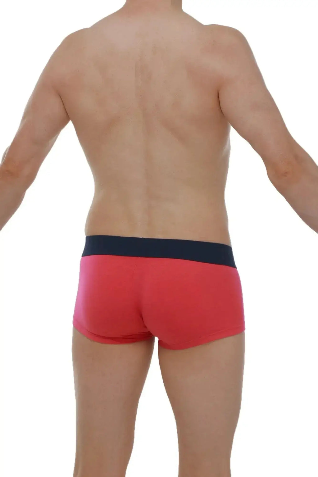 Red PetitQ boxer briefs with a navy blue waistband made of soft Taik modal fabric in fuchsia color
