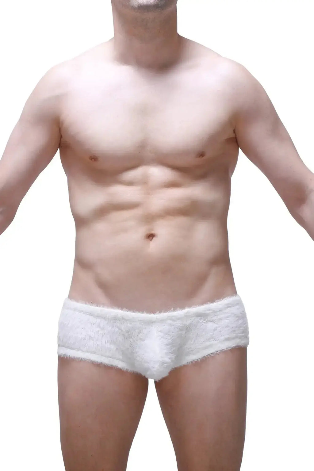 Petitq boxer yeti white fluffy textured briefs made from soft white fabric for comfortable everyday wear