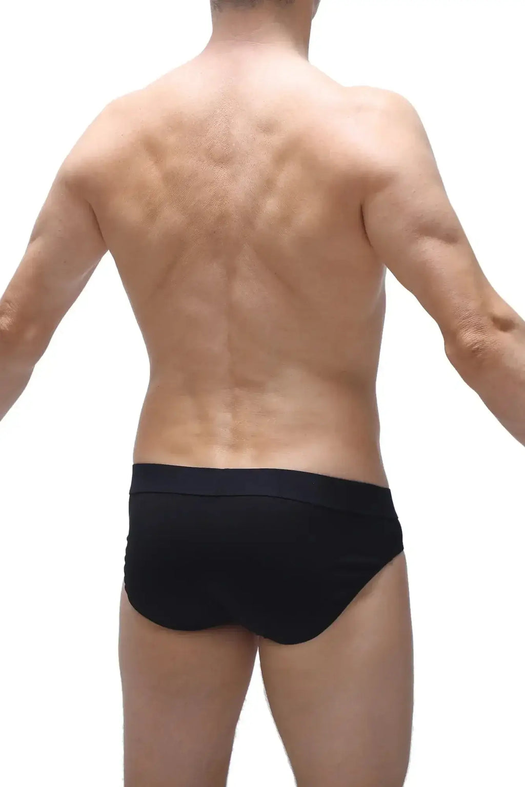 Petitq brief anjouin black smooth black briefs with form fitting fabric and a snug waistband