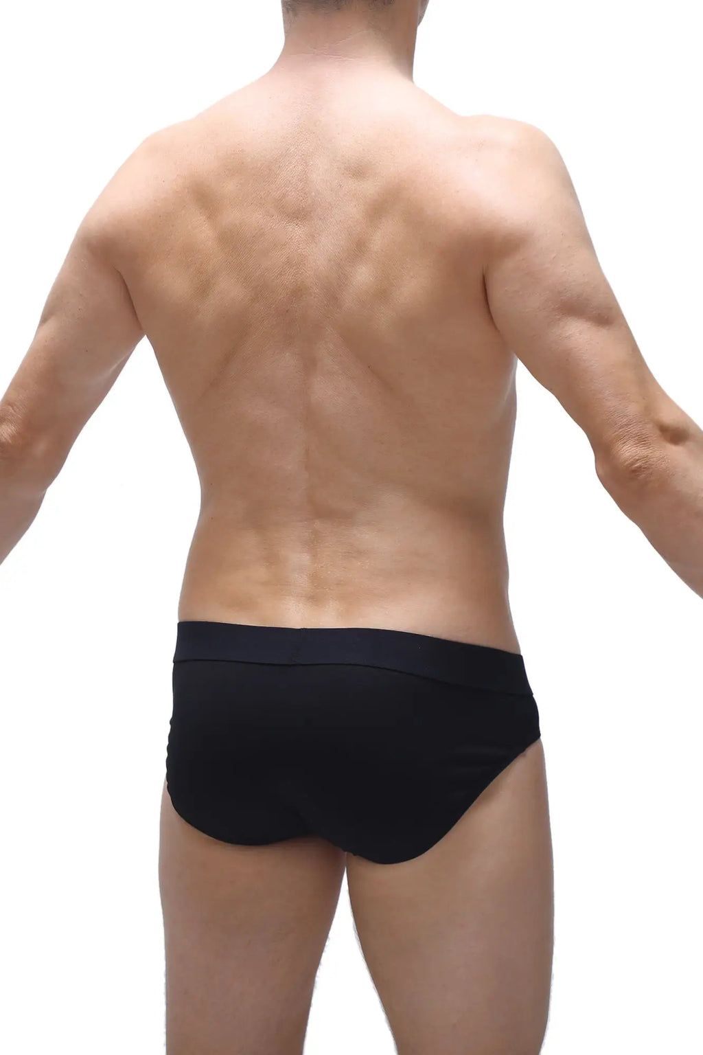 Petitq brief anjouin black smooth black briefs with form fitting fabric and a snug waistband