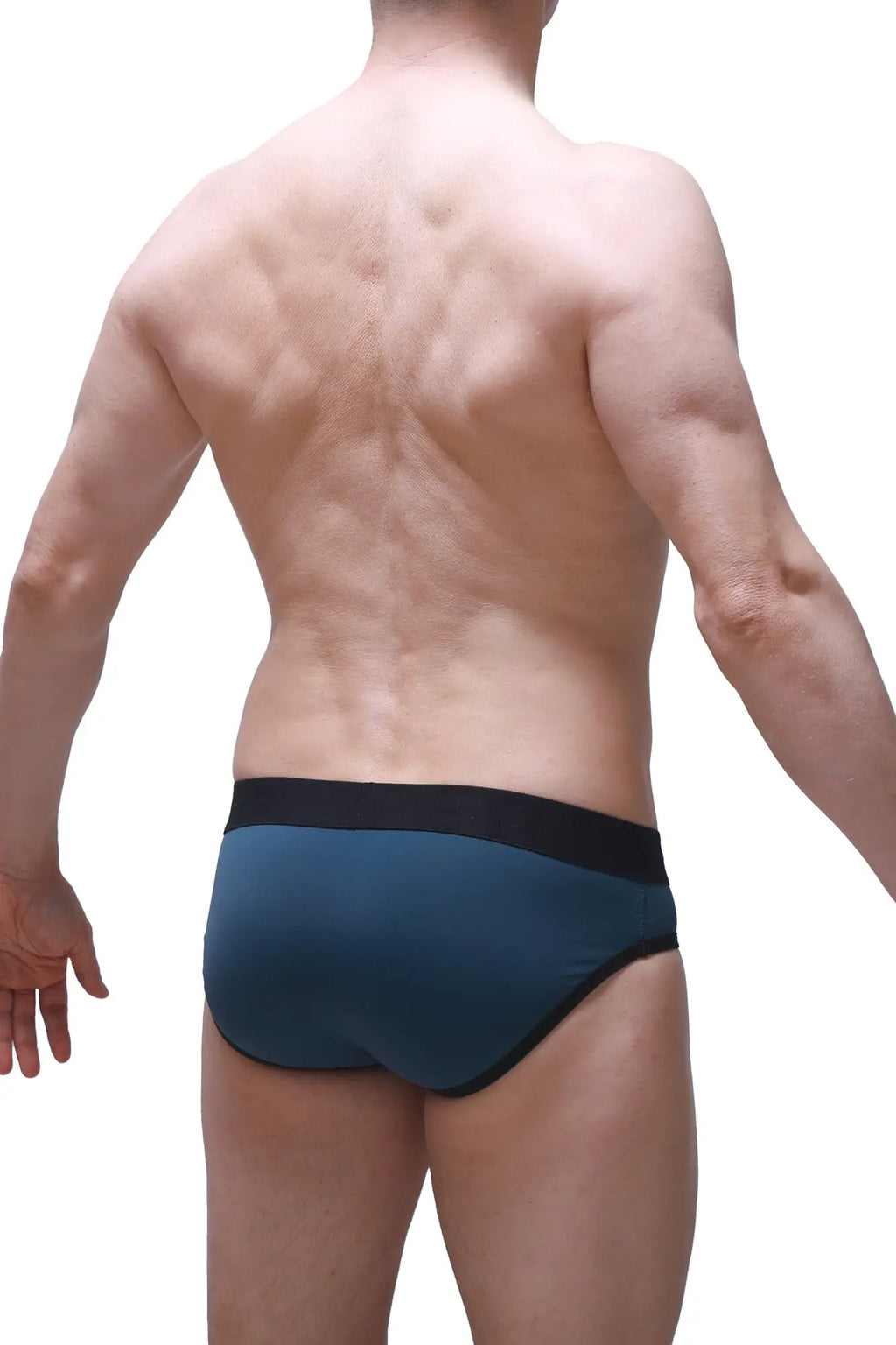 Dark teal petitq briefs with a contrasting black waistband in bandes prussian blue color for everyday comfort