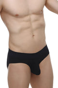 Black petitq brief bertran modal with smooth form-fitting design showcasing front view of men’s underwear