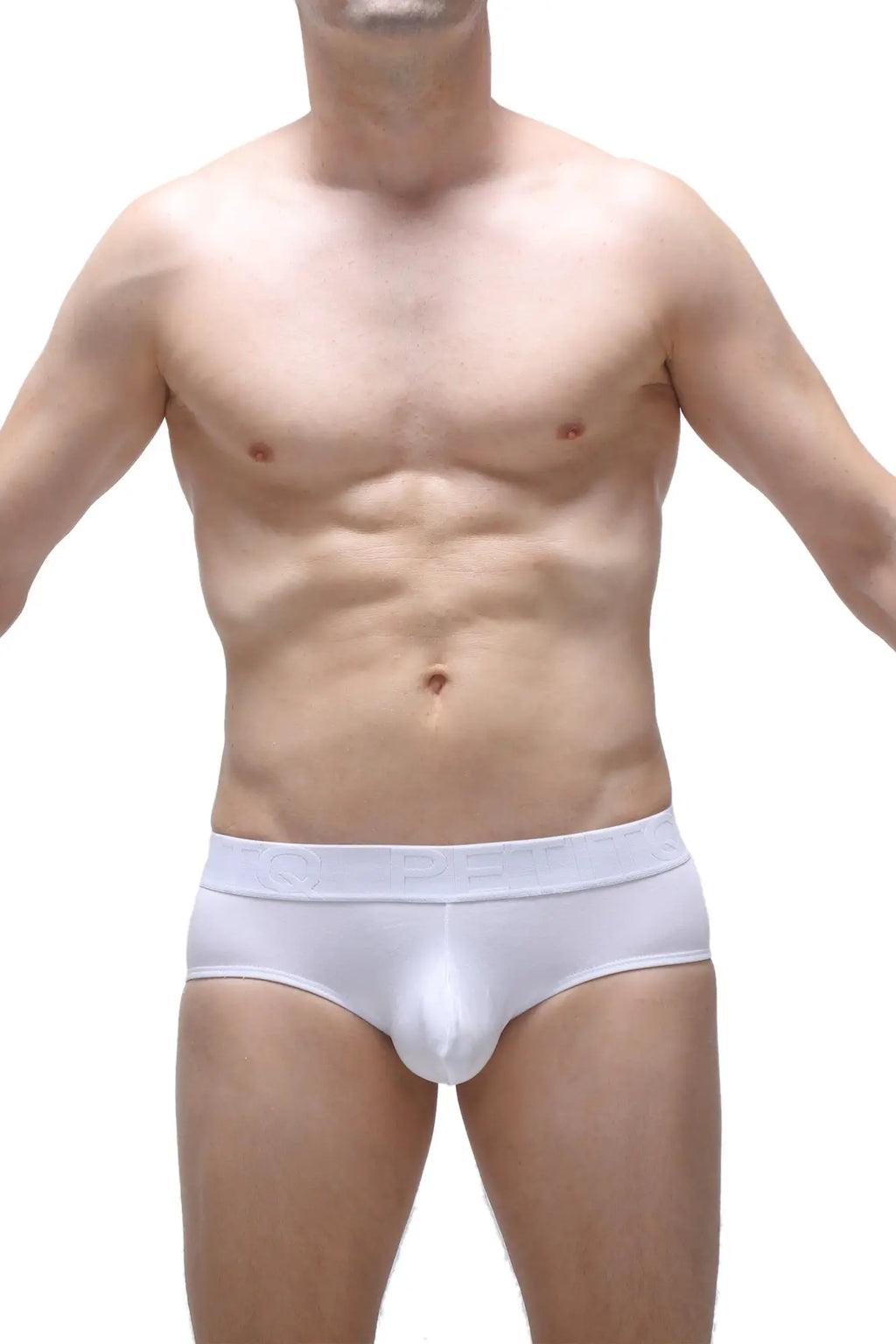 PetitQ brief Cernin modal white men’s briefs with smooth form-fitting design and subtle elastic waistband