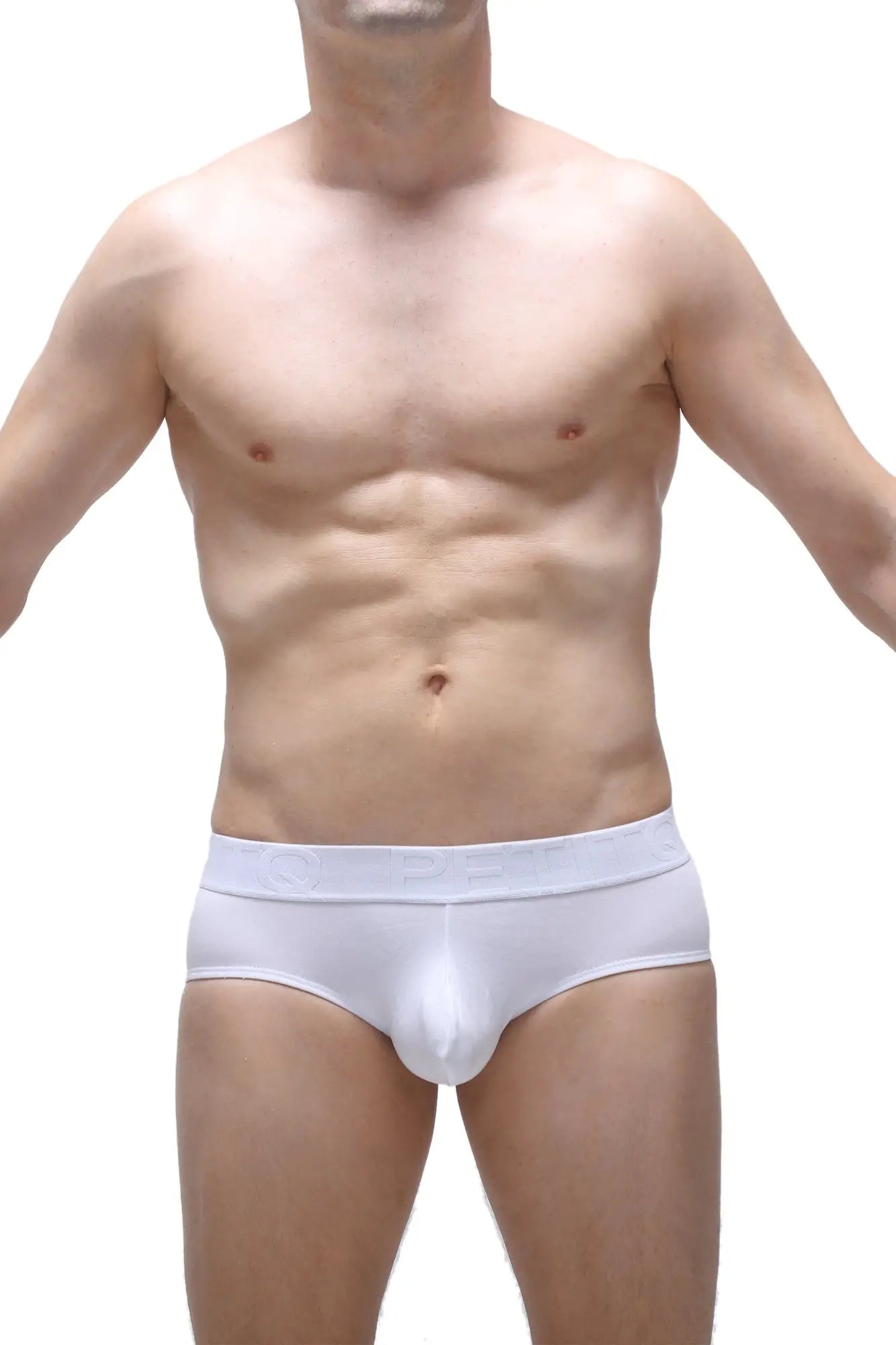 PetitQ brief Cernin modal white men’s briefs with smooth form-fitting design and subtle elastic waistband