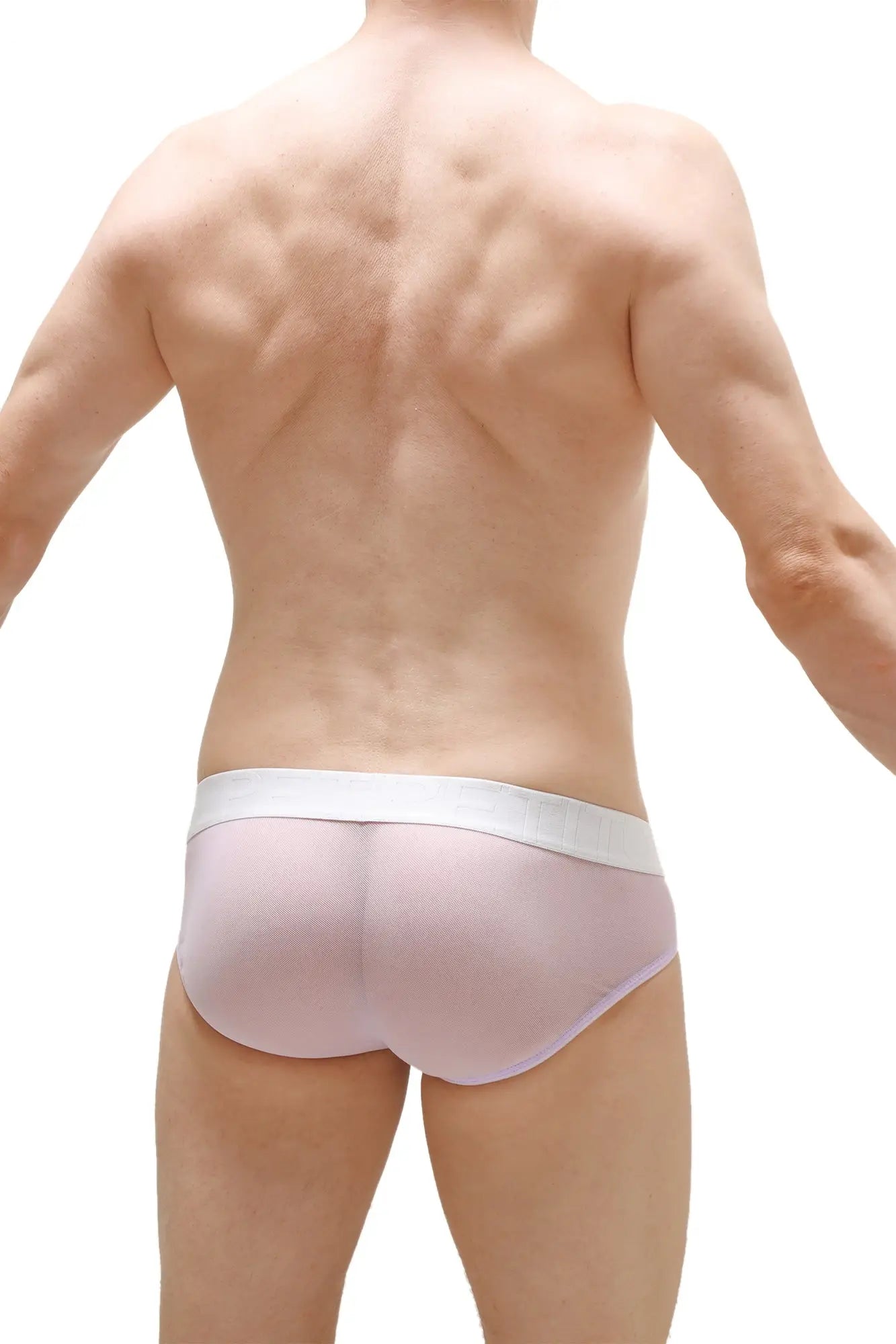 Petitq brief dolmen net lilac light pink form-fitting briefs with contrasting white waistband for comfortable wear