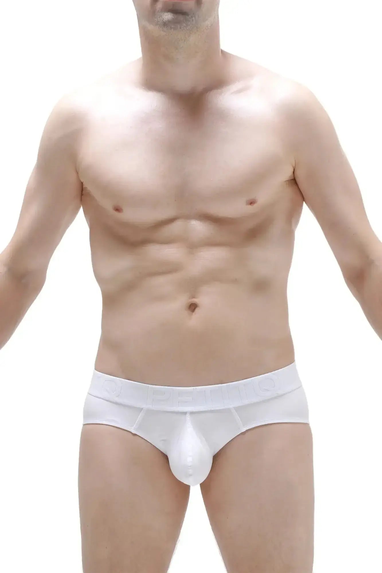 Petitq brief dome modal white men’s briefs with smooth seamless design and supportive pouch in soft modal fabric
