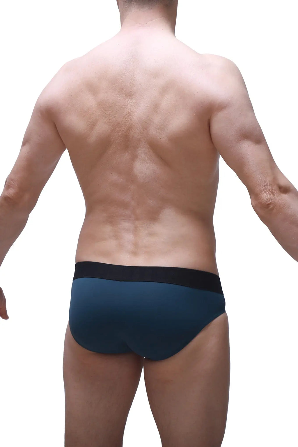 Dark teal petitq brief dome prussian blue briefs with black elastic waistband for comfortable daily wear