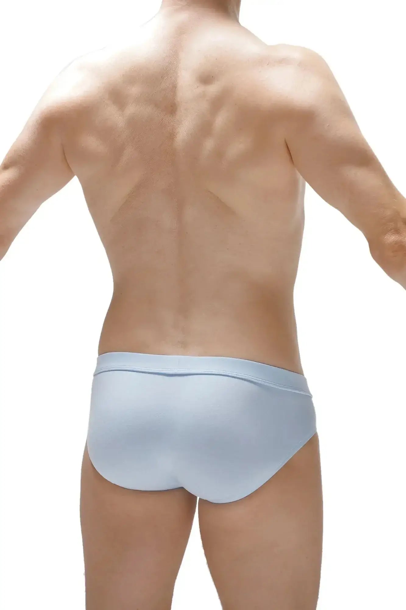 Light blue PetitQ brief with a smooth form-fitting design and double pouch for comfortable support in sky blue color