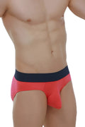 PetitQ brief hang modal fuchsia coral red briefs with navy blue waistband made of soft modal fabric for comfort