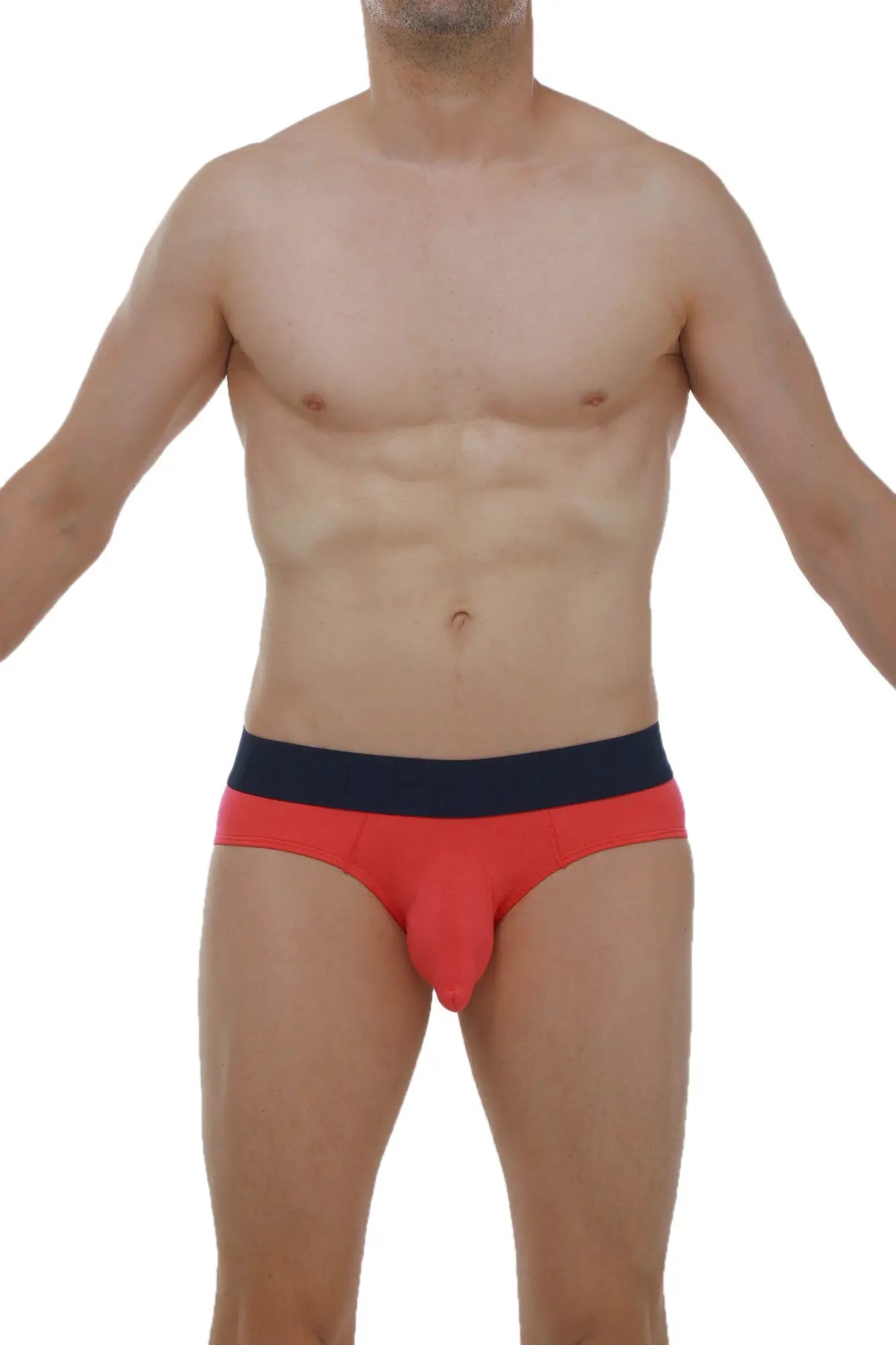 Petitq brief hang modal fuchsia red and navy blue snug fit briefs made from modal fabric
