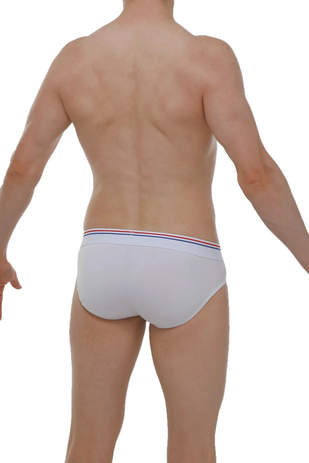 PetitQ brief Linay Bigout white white briefs with thin elastic waistband featuring red white and blue stripes