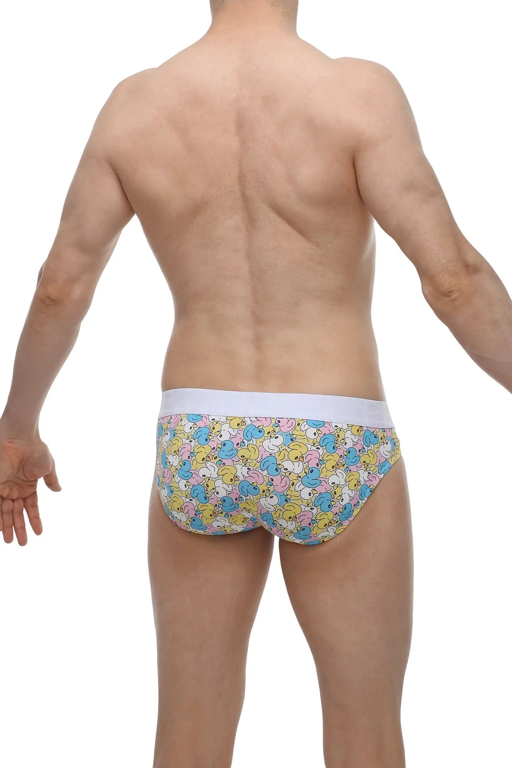 Pastel-colored men’s briefs petitq brief linay duckies with playful cartoon duck pattern and white waistband