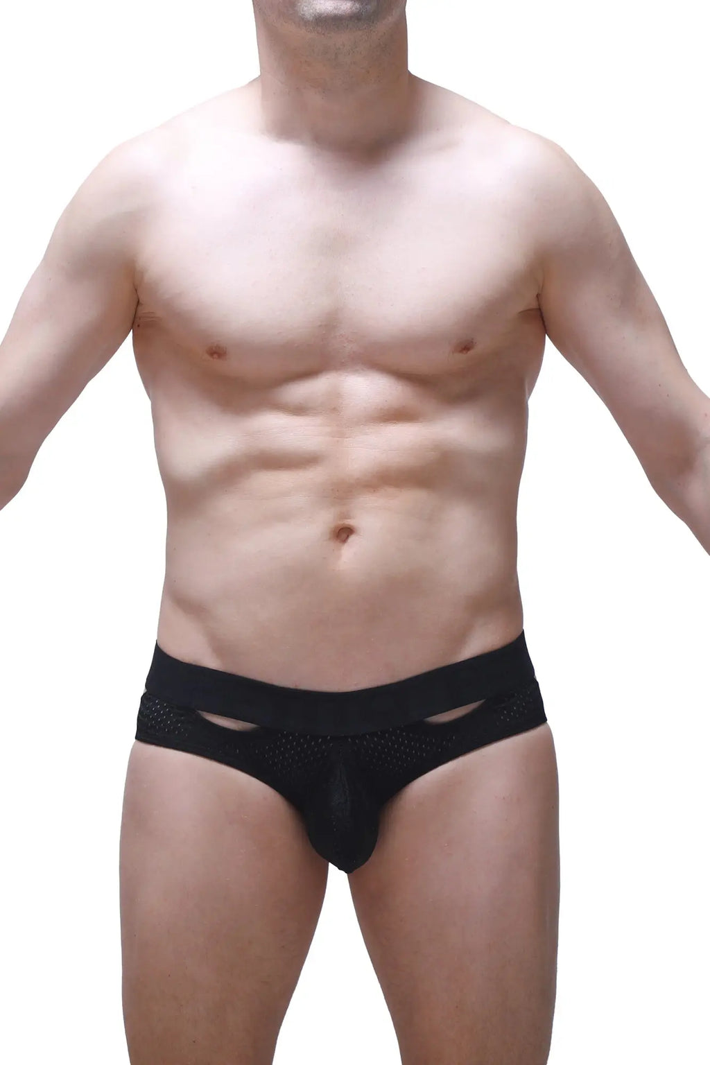 Black mesh briefs petitq brief malans bee black with cutout design highlighting breathable material
