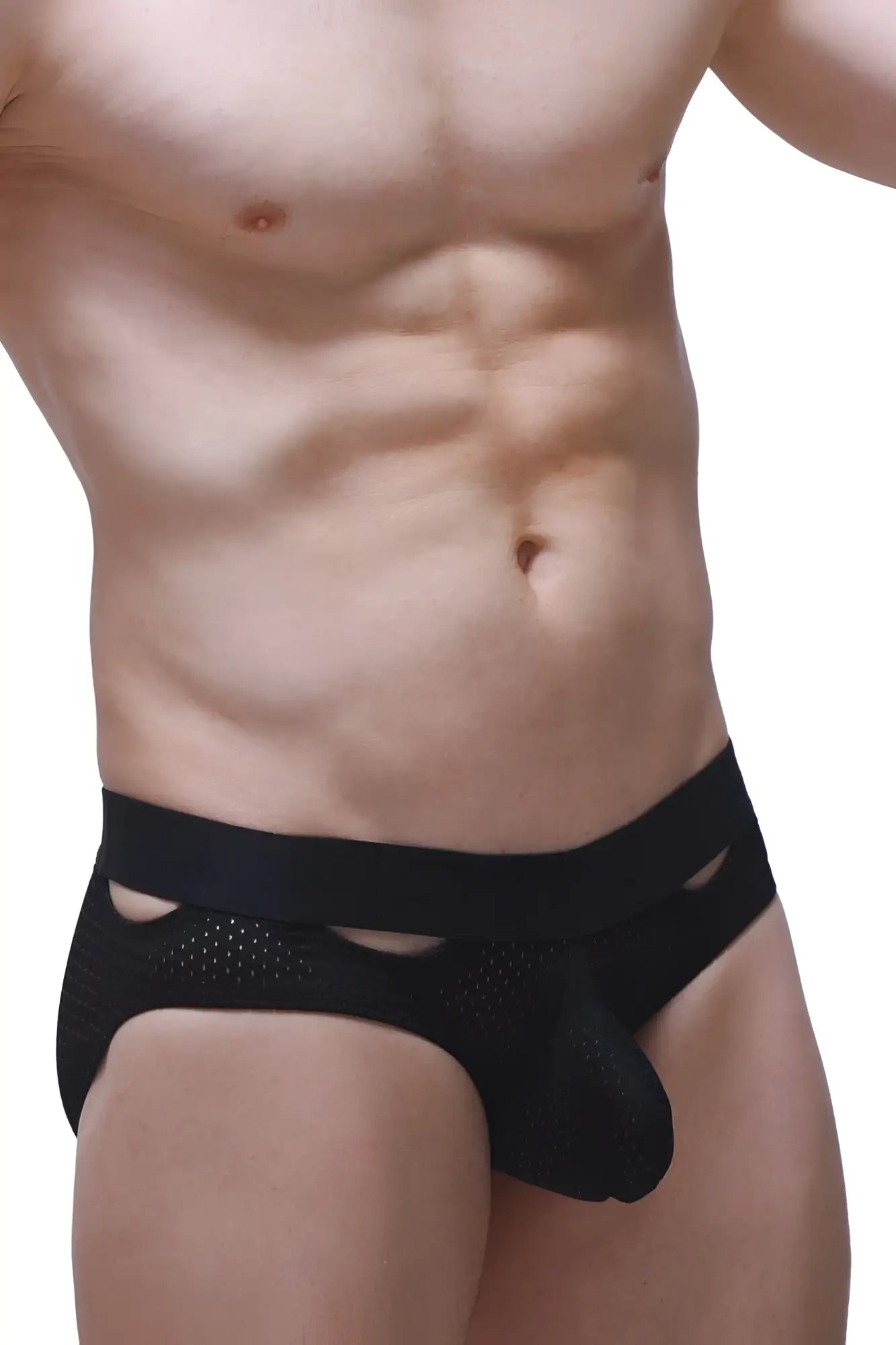 Black mesh briefs petitq brief malans bee black with solid waistband and cutout details
