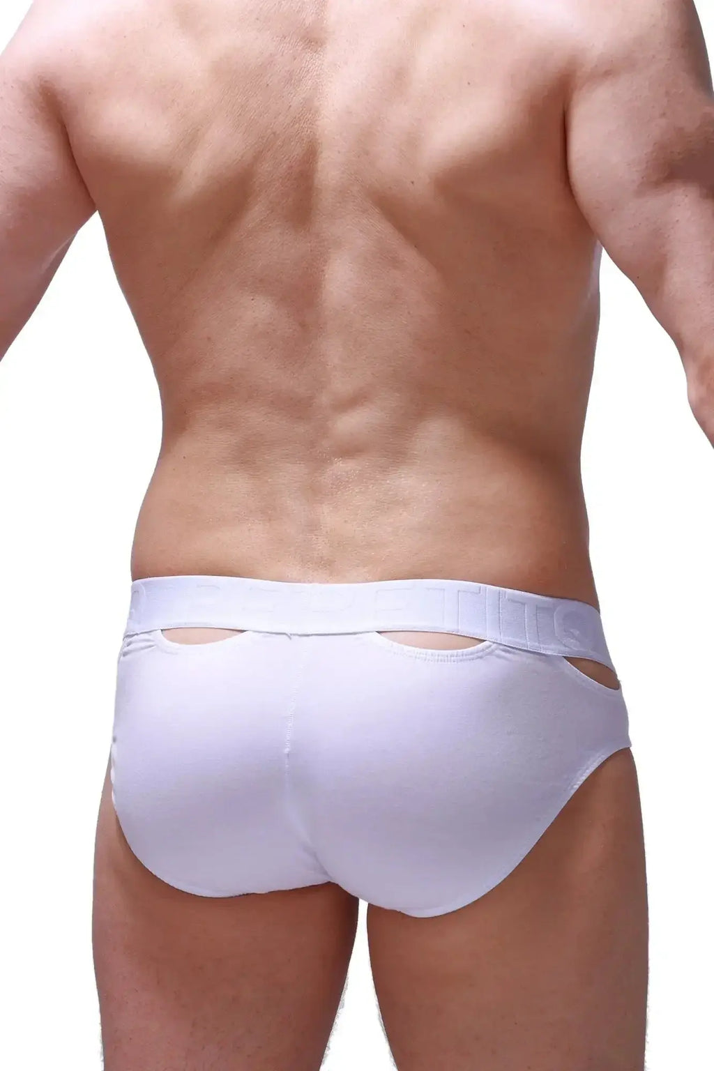 Petitq brief malans modal white men’s white briefs with sleek form-fitting design and subtle side cutouts