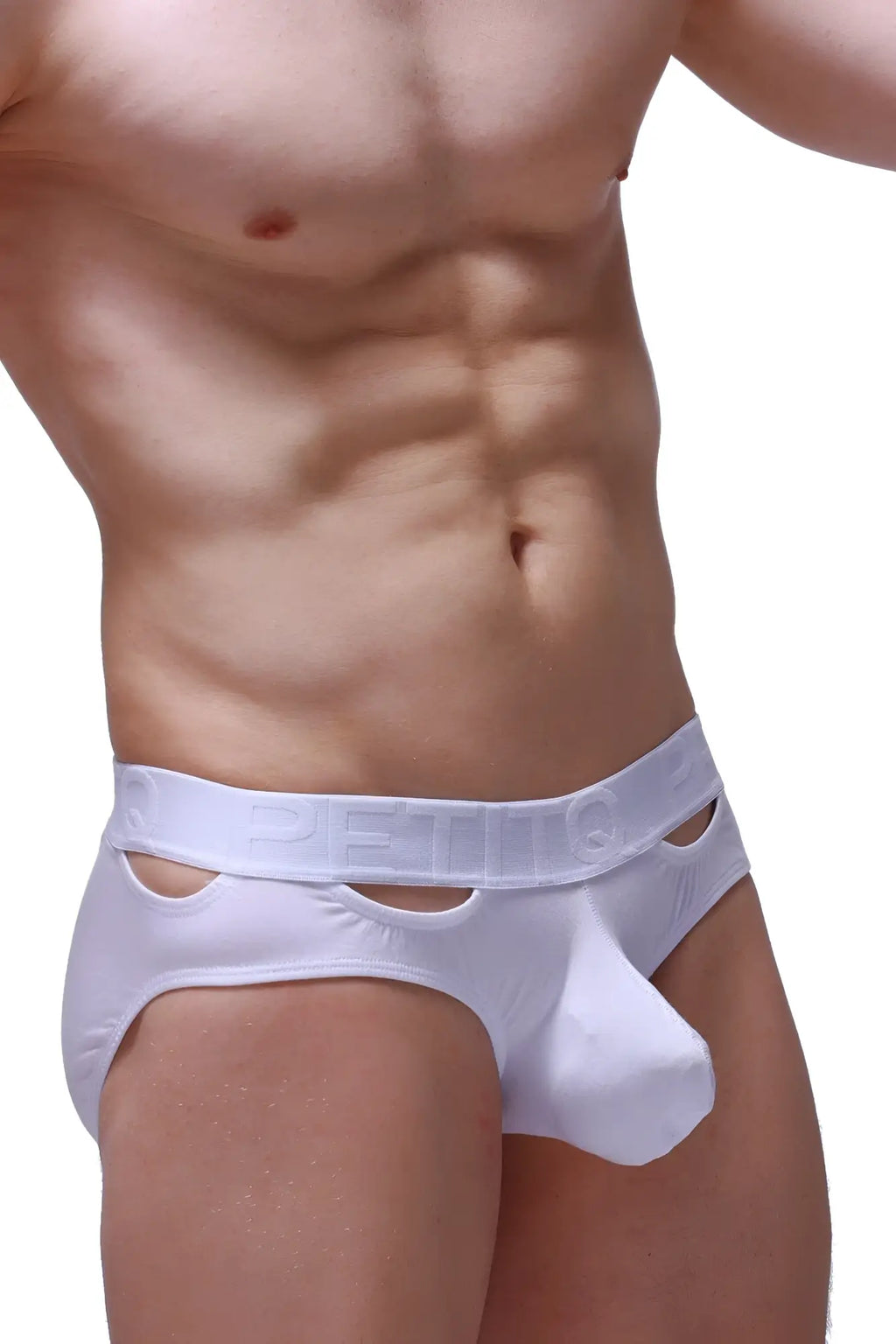 White petit bateau briefs with cutout waistband details made from modal fabric for comfortable wear