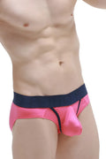 PetitQ brief Matraux Fuchsia men’s briefs in pink and navy blue with smooth stretchy fabric finish