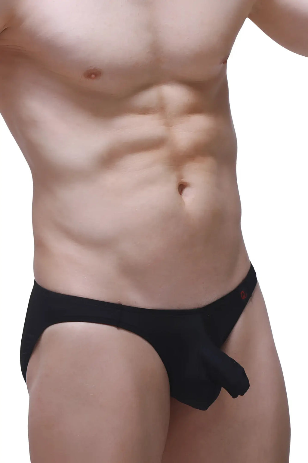 PetitQ brief Menil plum black black men’s briefs with smooth form-fitting design and small red logo on waistband