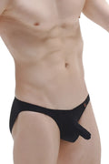 Petitq brief menil plum black black men’s briefs with smooth form-fitting design and small red logo on waistband