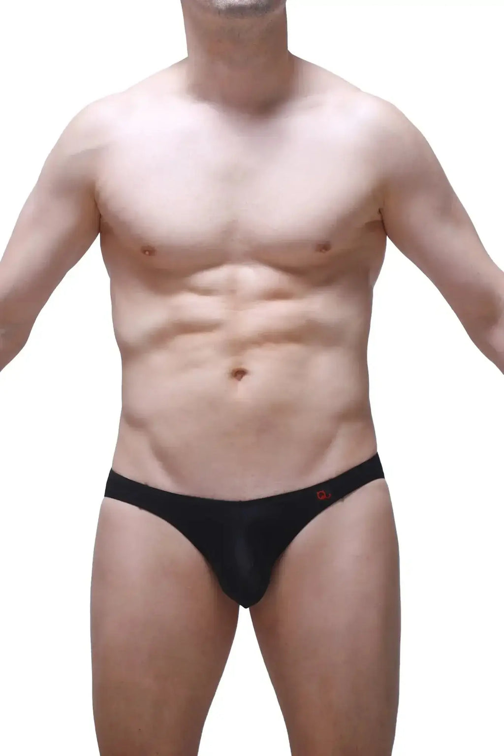 Black briefs petitq menil plum black with subtle red logo on waistband for comfortable everyday wear