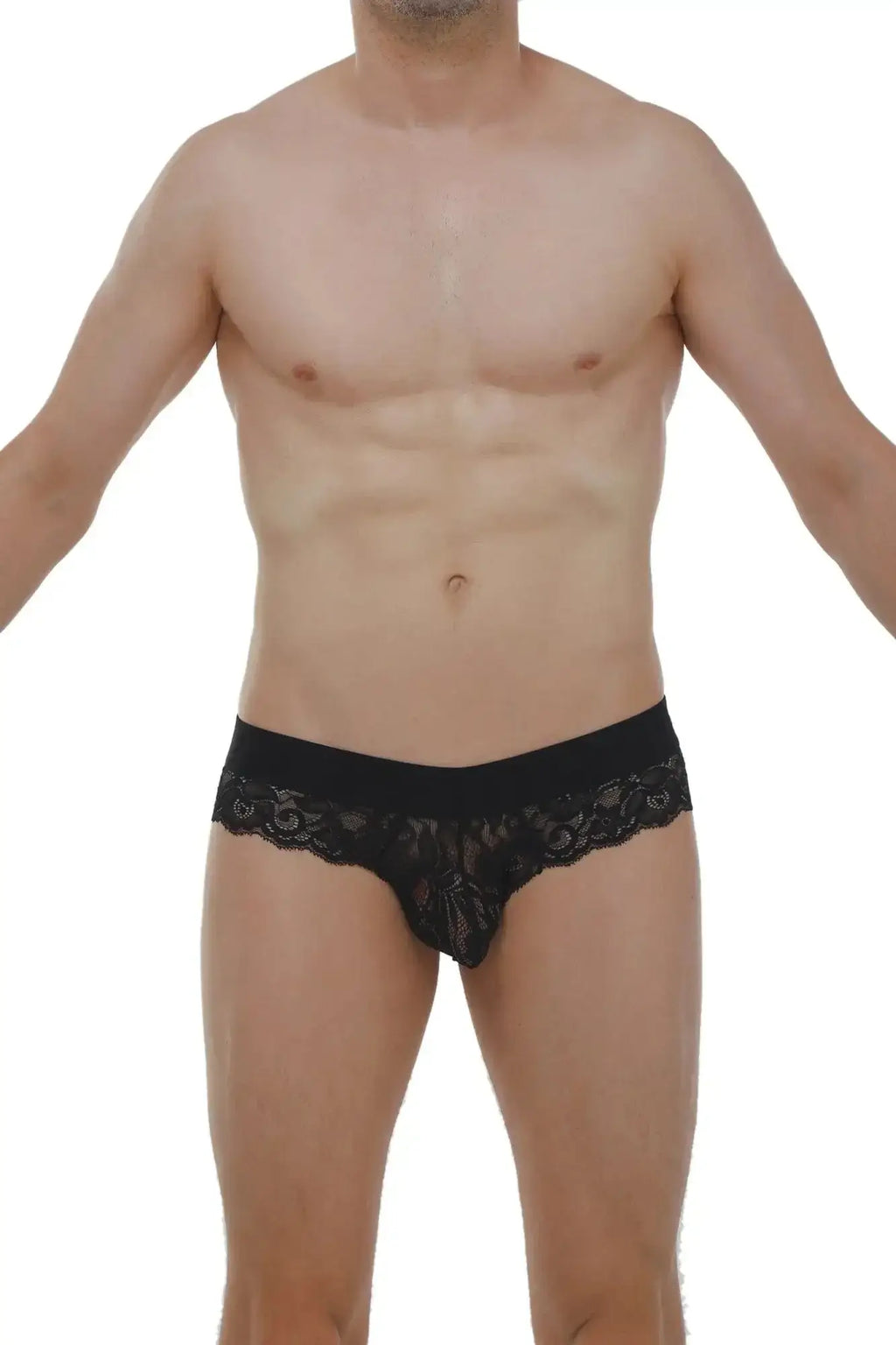 PetitQ brief miers lace black black lace underwear with intricate floral patterns and a solid waistband