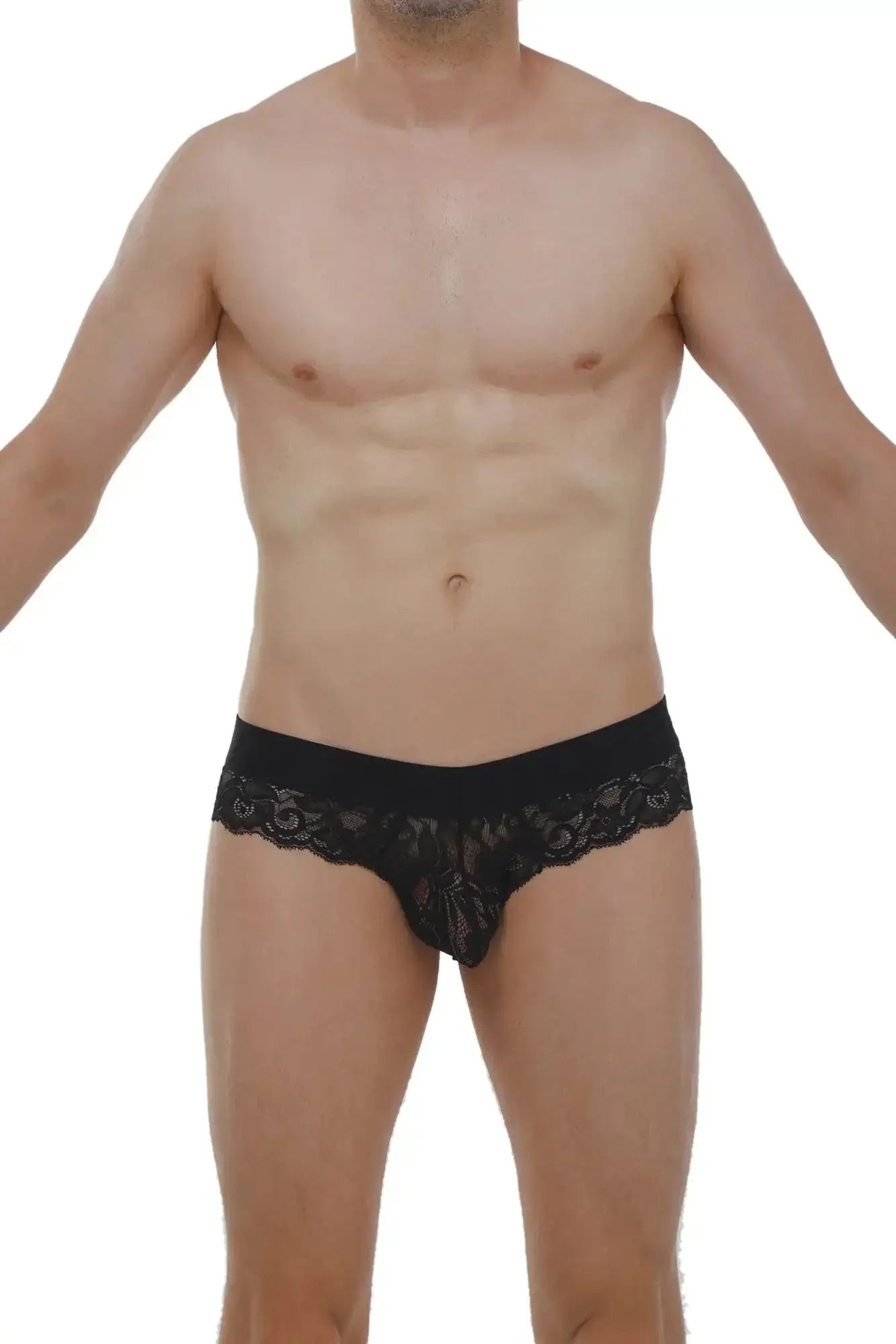 PetitQ brief miers lace black black lace underwear with intricate floral patterns and a solid waistband