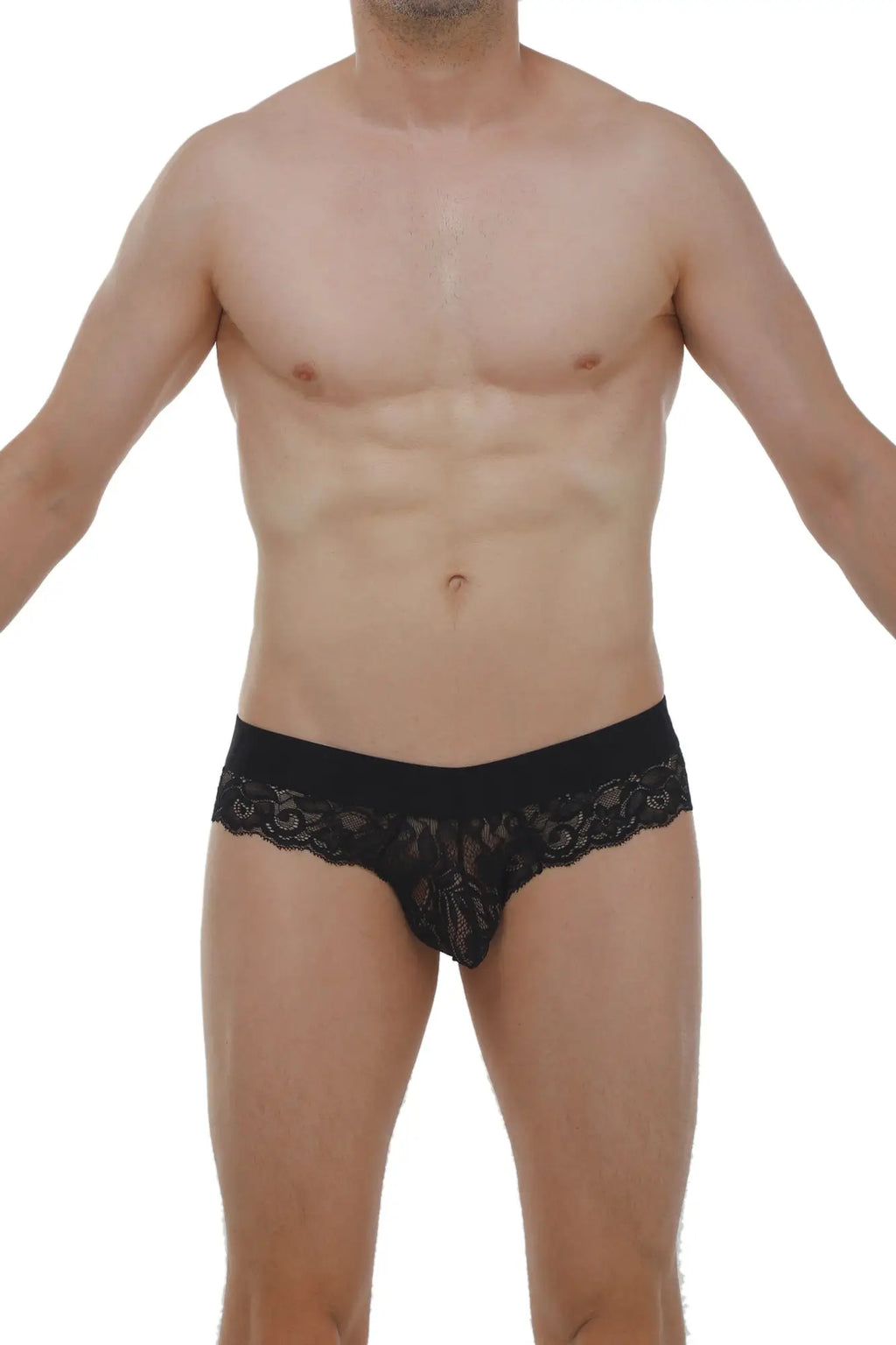 PetitQ brief miers lace black black lace underwear with intricate floral patterns and a solid waistband