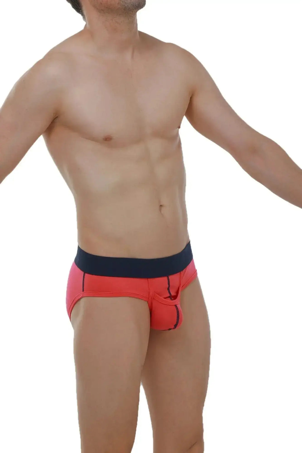 Petitq brief paliz modal fuchsia red and navy blue athletic briefs with contoured design for comfortable support