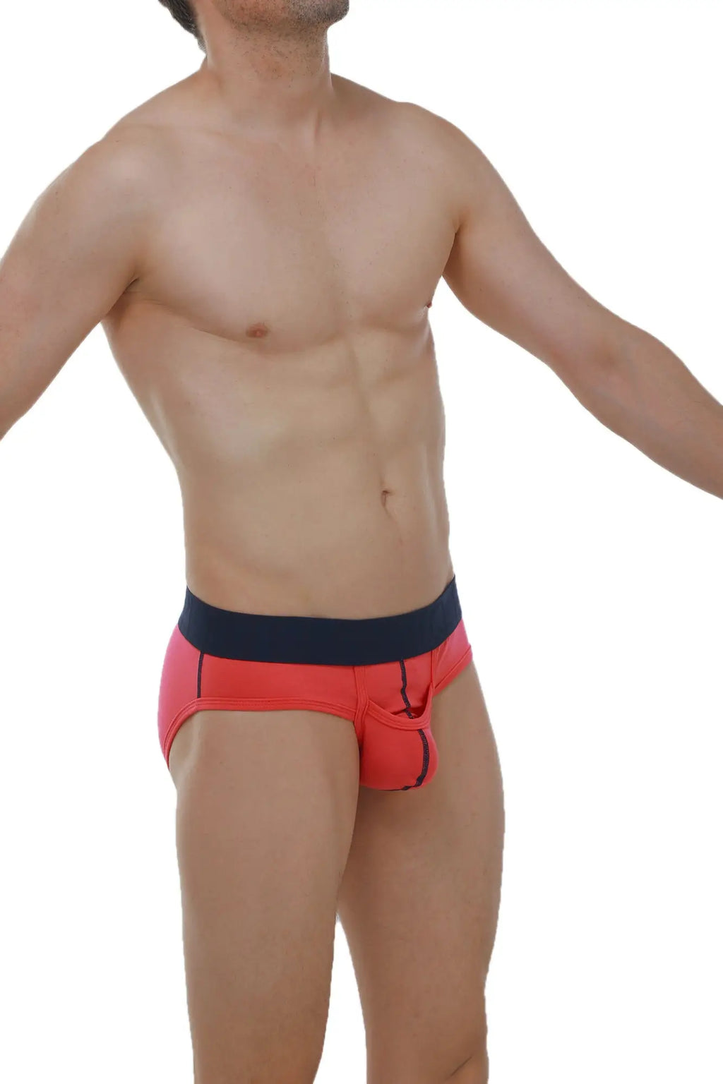 Petitq brief paliz modal fuchsia red and navy blue athletic briefs with contoured design for comfortable support