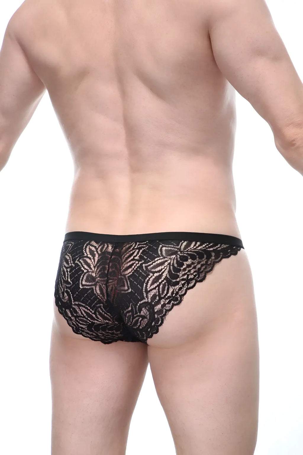 PetitQ brief plaintel black black lace briefs with intricate floral patterns and scalloped edges for elegant wear