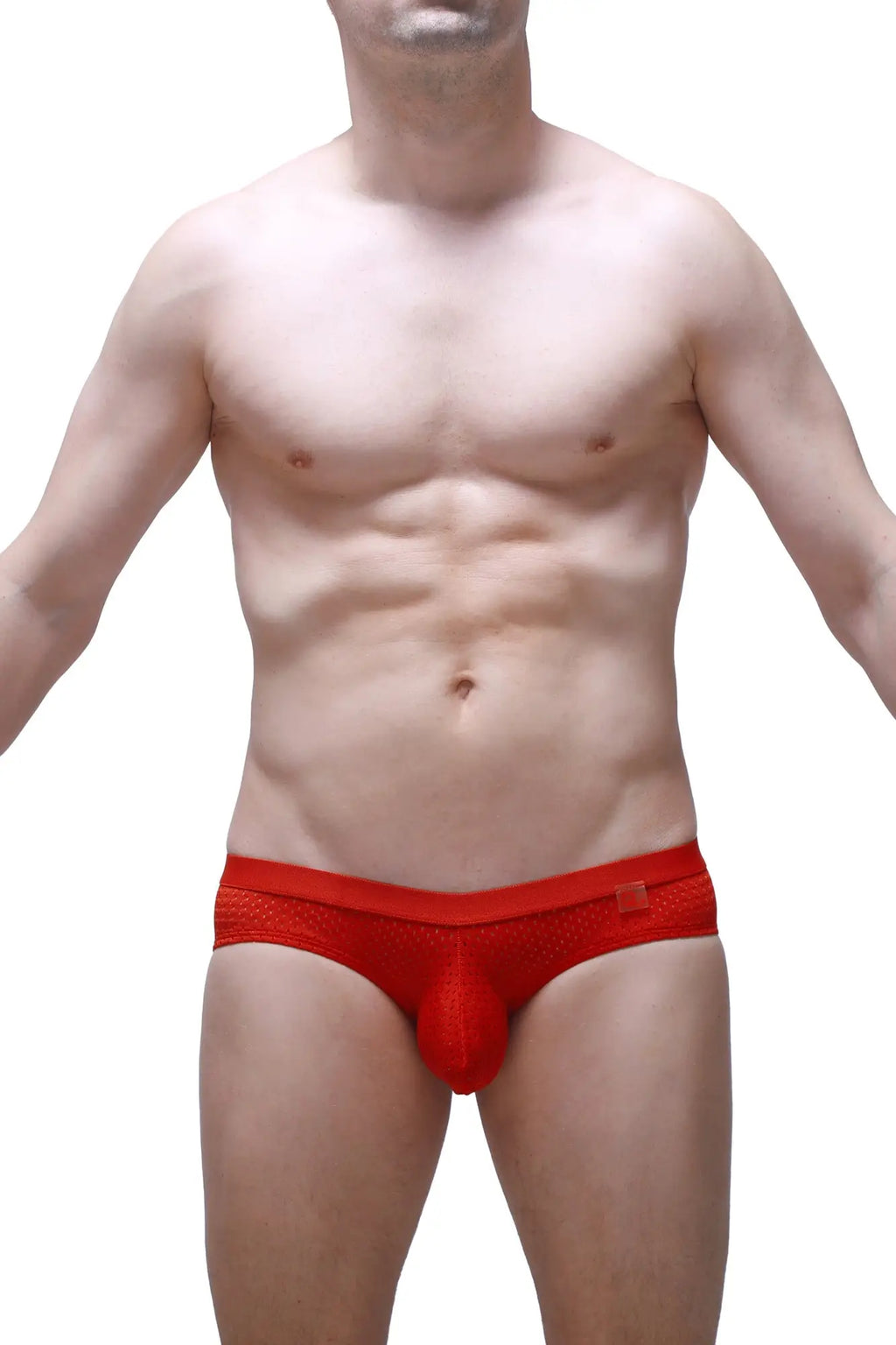 PetitQ brief Scaux bee red red textured briefs with snug fit and elastic waistband for comfortable wear