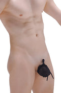 Black mesh briefs with small pouch and drawstring detail petitq cocksak durtol black underwear