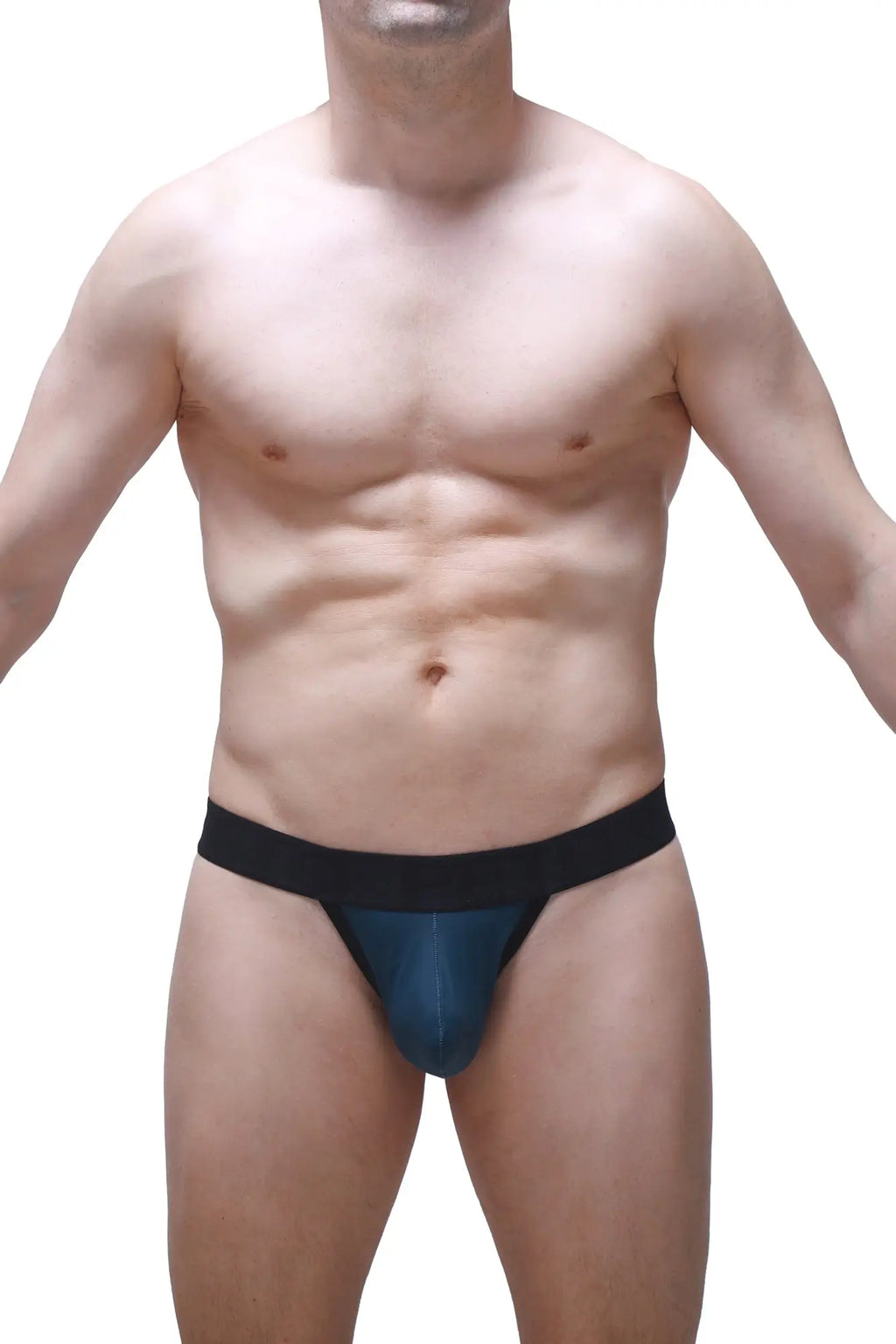 Blue and black petitq g-string saleon prussian athletic briefs with snug fit made of breathable material