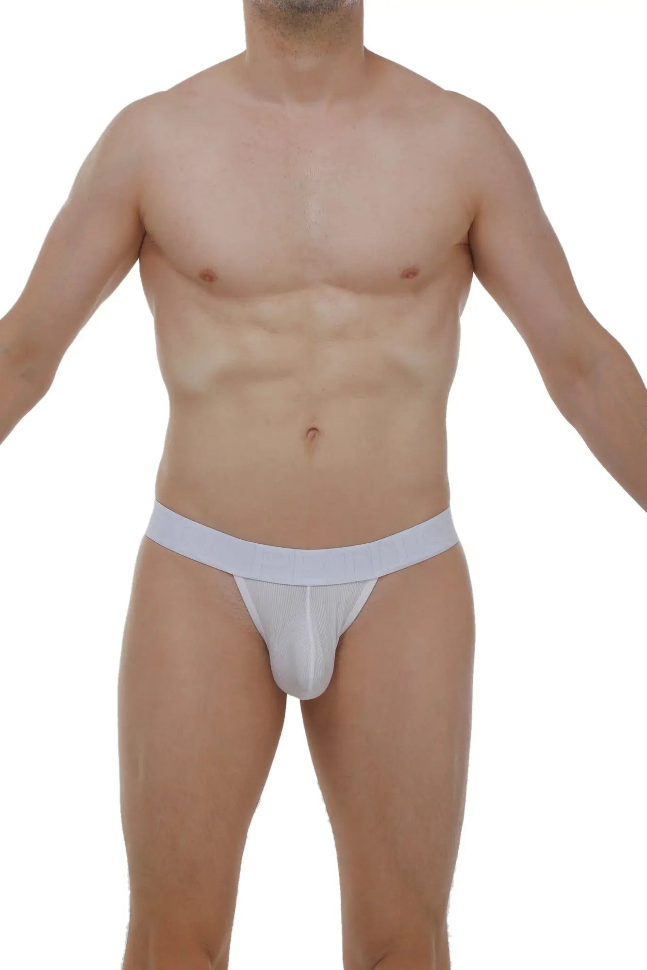 White athletic briefs petitq g-string saleon rib with snug form-fitting design and smooth seamless fabric