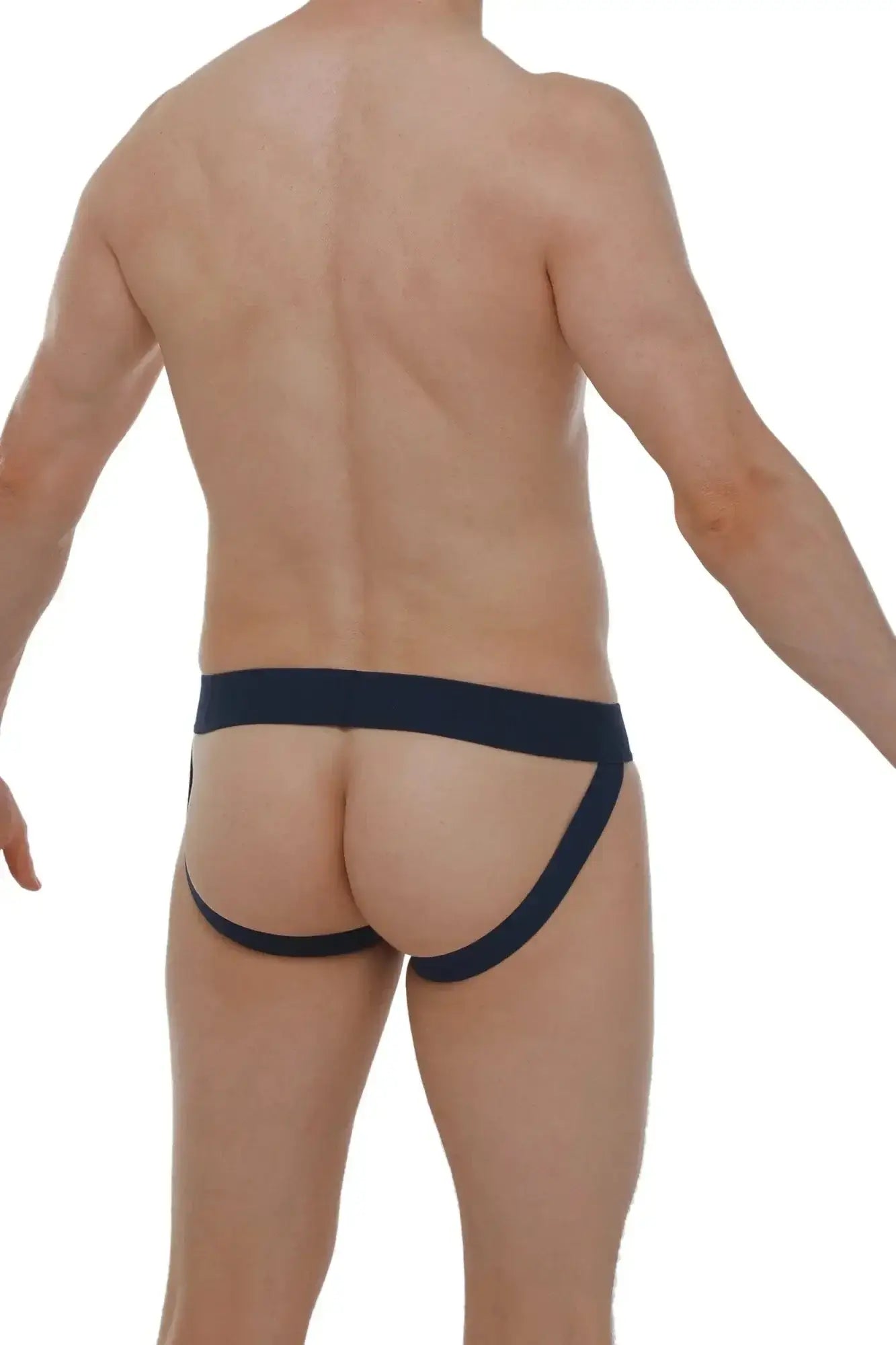 Navy blue petitq athletic briefs with wide waistband and supportive side straps for comfortable active wear
