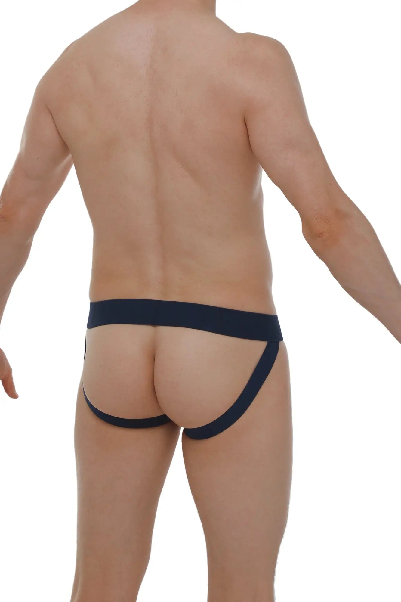 Navy blue petitq athletic briefs with wide waistband and supportive side straps for comfortable active wear