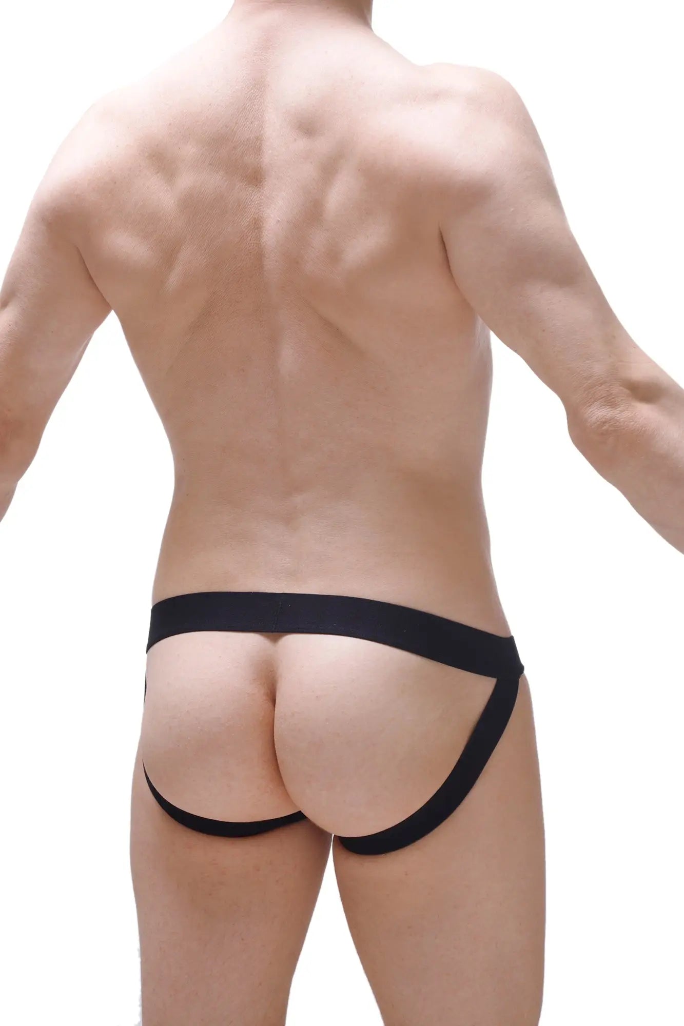 Black petitq jockstrap chill boudoir athletic briefs with smooth elastic waistband and side cutouts
