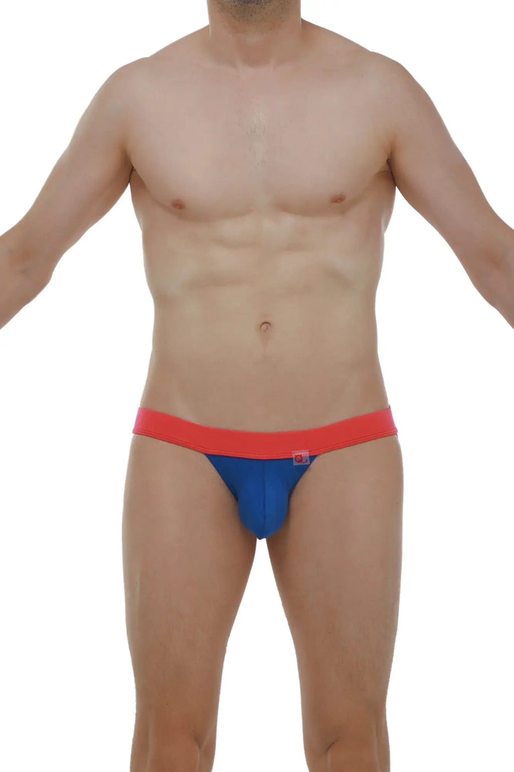 Petitq jockstrap linthe modal blue snug fit athletic briefs in blue and red made from modal fabric