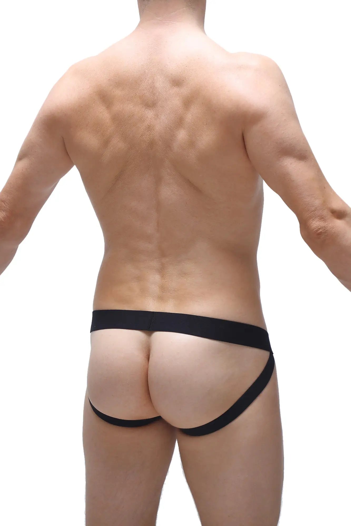 Petitq jockstrap monviel net camo black athletic briefs with snug supportive fit and smooth fabric front view